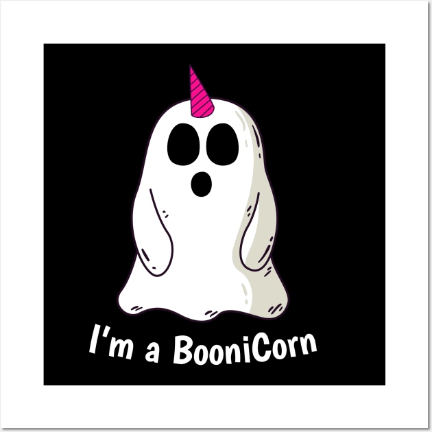 Funny Halloween: Relaxed Boonicorn Unicorn Ghost Wall Art by heidiki.png